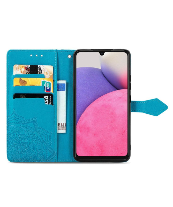 Housse Samsung Galaxy A33 5G Mandala relief en simili cuir