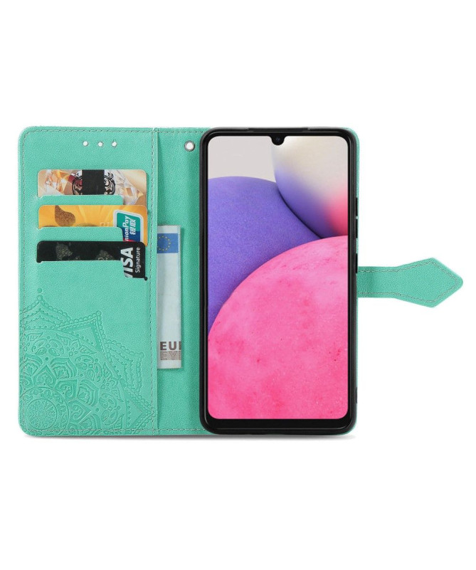 Housse Samsung Galaxy A33 5G Mandala relief en simili cuir