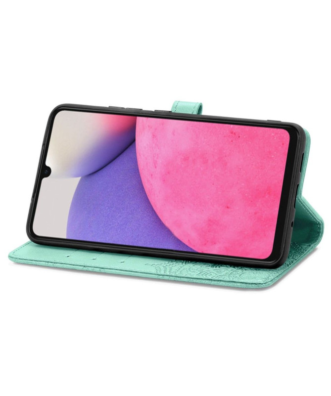 Housse Samsung Galaxy A33 5G Mandala relief en simili cuir