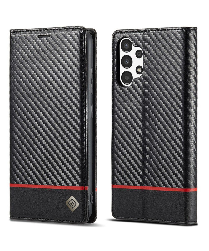 Housse Samsung Galaxy A13 effet cuir fibre de carbone