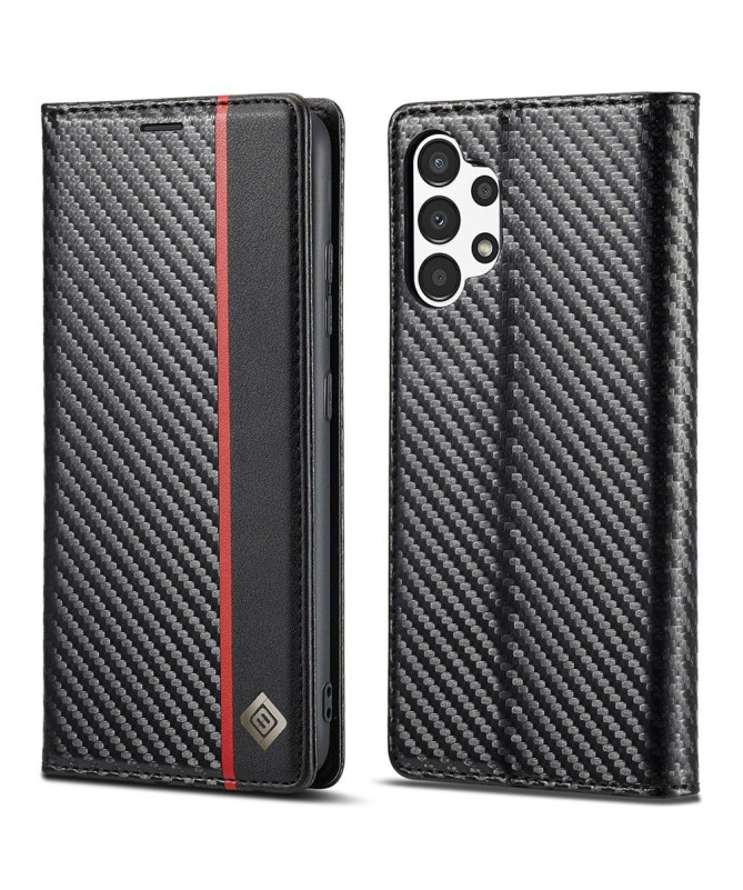 Housse Samsung Galaxy A13 effet cuir fibre de carbone