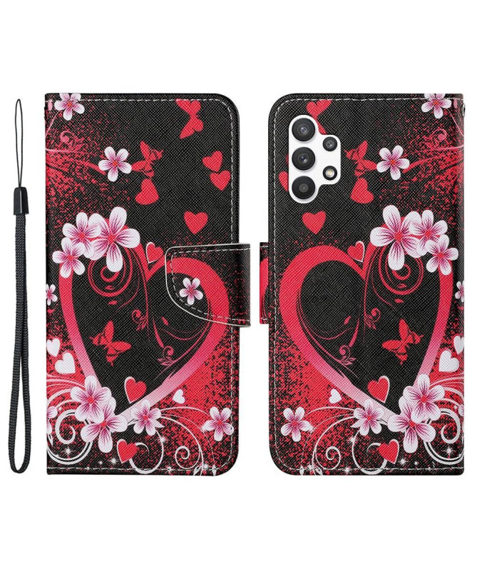 Housse Samsung Galaxy A13 Coeur Fleuri