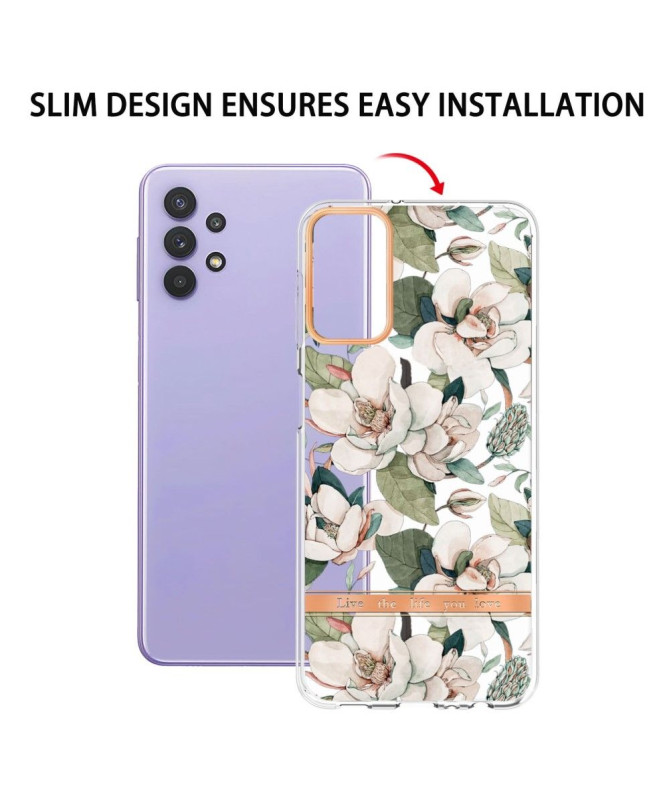 Coque Samsung Galaxy A13 Gardénia fleur blanche