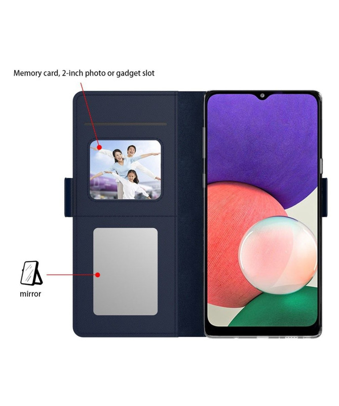 Housse Samsung Galaxy A22 5G premium porte cartes avec miroir