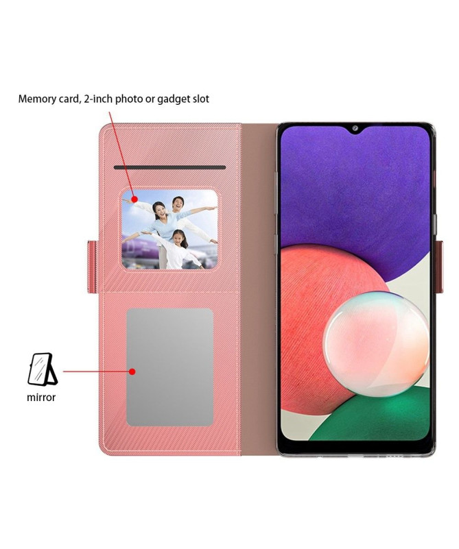 Housse Samsung Galaxy A22 5G premium porte cartes avec miroir