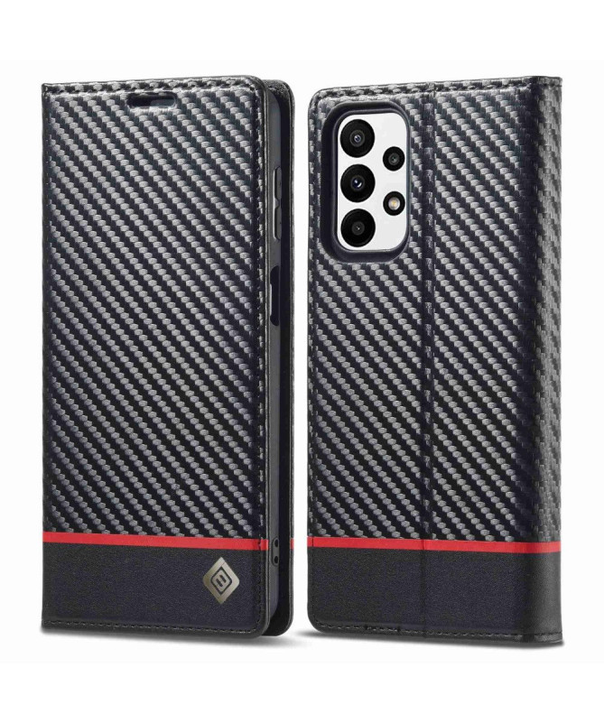 Housse Samsung Galaxy A23 5G effet cuir fibre de carbone