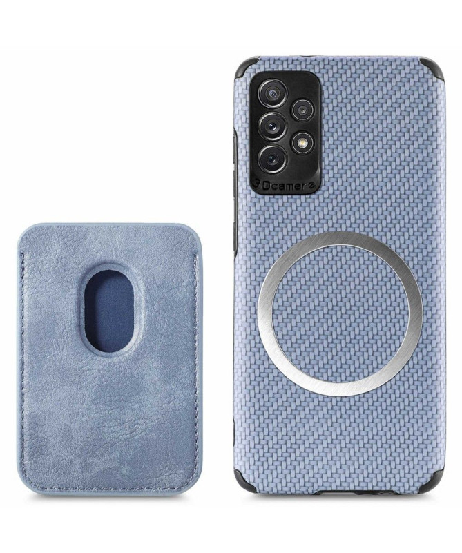 Coque Samsung Galaxy A13 Fibre de Carbone Porte-cartes détachable