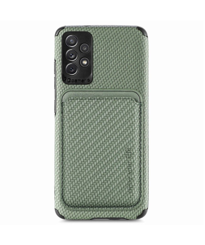 Coque Samsung Galaxy A13 Fibre de Carbone Porte-cartes détachable