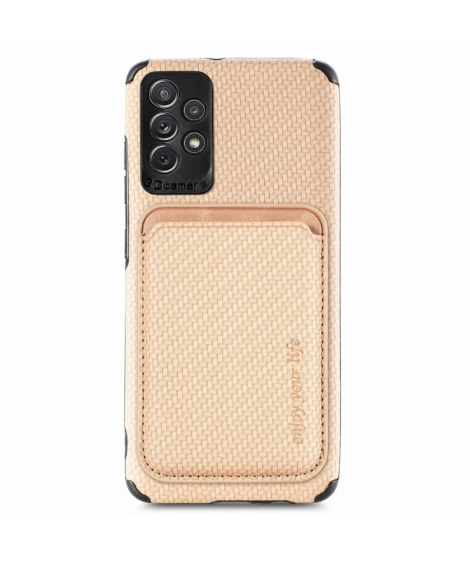 Coque Samsung Galaxy A13 Fibre de Carbone Porte-cartes détachable