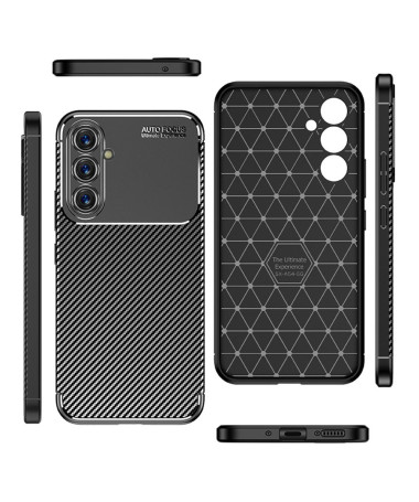 Coque Samsung Galaxy A54 5G style fibre de carbone - noir