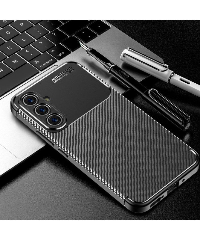 Coque Samsung Galaxy A54 5G style fibre de carbone - noir
