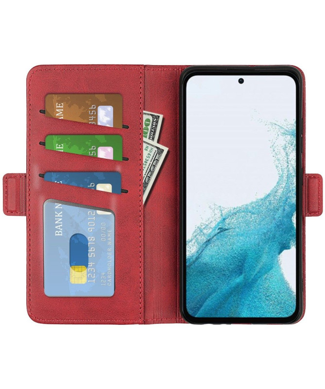 Étui portefeuille revêtement simili cuir mat pour Samsung Galaxy A54 5