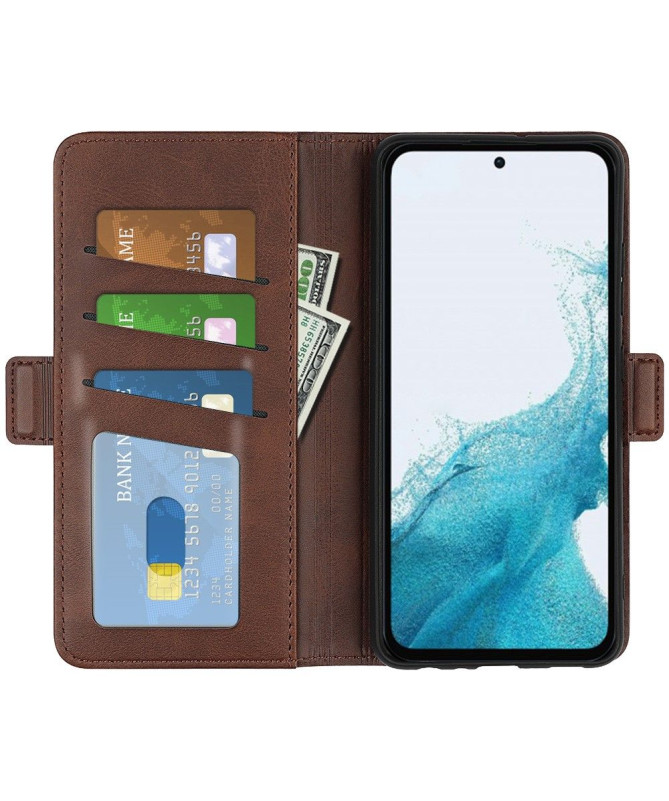 Étui portefeuille revêtement simili cuir mat pour Samsung Galaxy A54 5