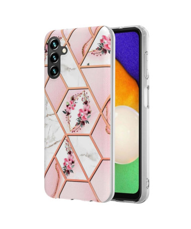 Coque Samsung Galaxy A54 5G marbre et couronne de fleurs