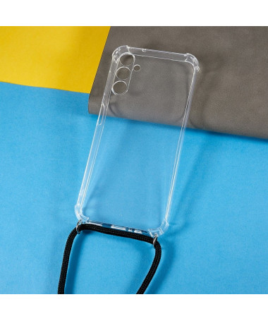 Coque Samsung Galaxy A54 5G transparente à cordon bandoulière