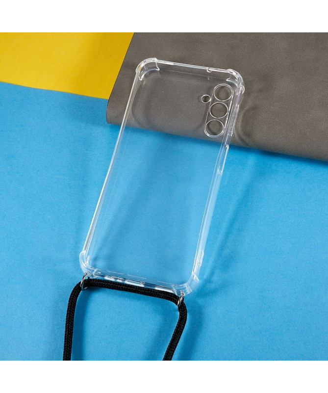 Coque Samsung Galaxy A54 5G transparente à cordon bandoulière