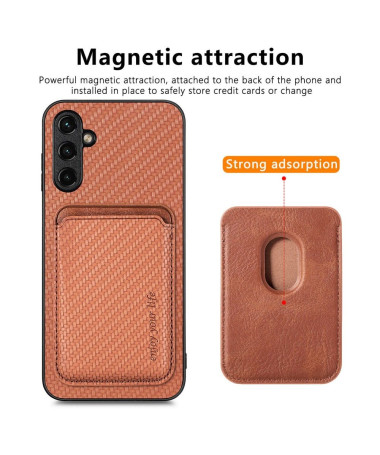 Coque Samsung Galaxy A54 5G Fibre de Carbone Porte-cartes détachable