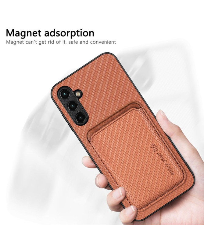 Coque Samsung Galaxy A54 5G Fibre de Carbone Porte-cartes détachable
