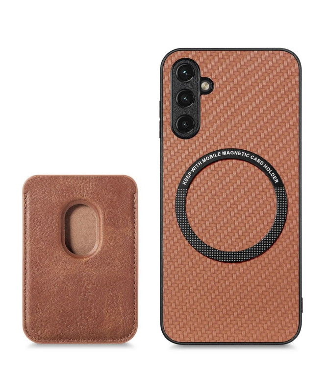 Coque Samsung Galaxy A54 5G Fibre de Carbone Porte-cartes détachable