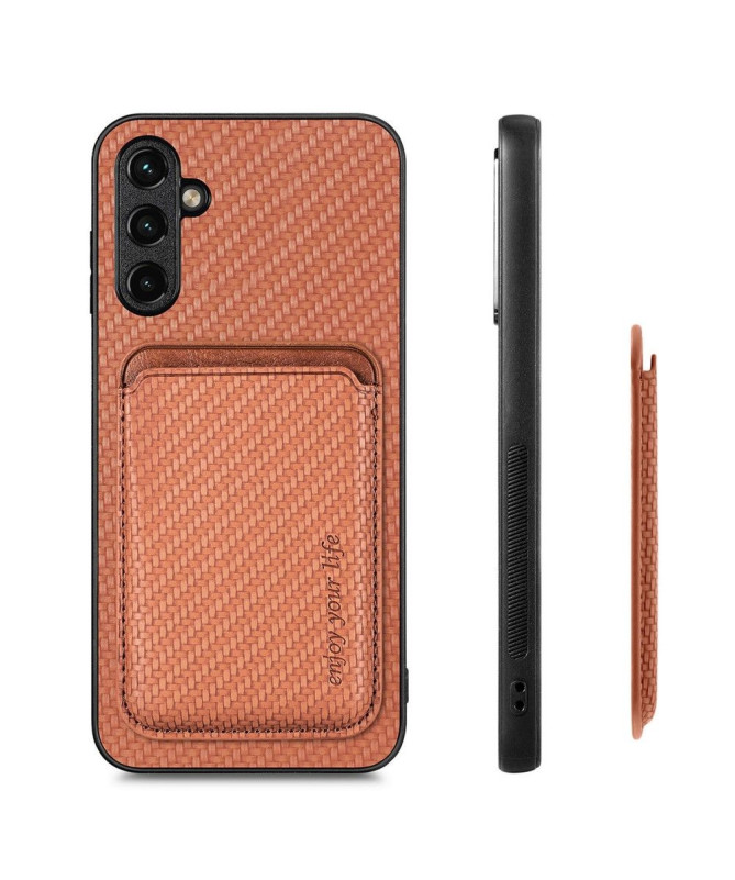 Coque Samsung Galaxy A54 5G Fibre de Carbone Porte-cartes détachable