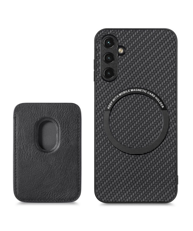 Coque Samsung Galaxy A54 5G Fibre de Carbone Porte-cartes détachable
