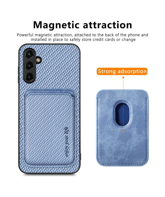 Coque Samsung Galaxy A54 5G Fibre de Carbone Porte-cartes détachable