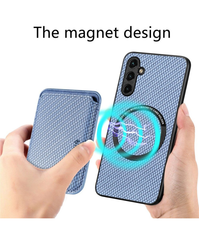 Coque Samsung Galaxy A54 5G Fibre de Carbone Porte-cartes détachable