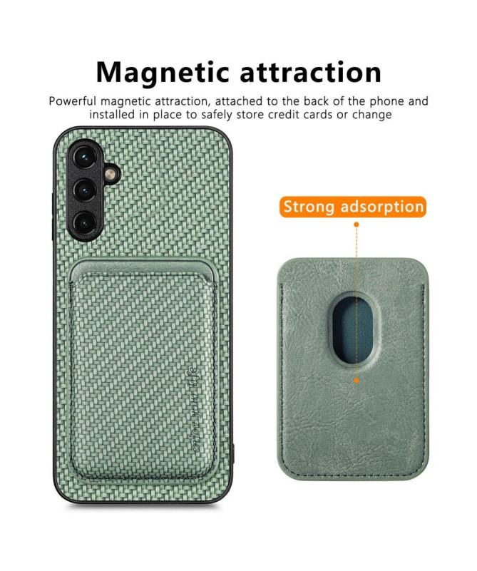 Coque Samsung Galaxy A54 5G Fibre de Carbone Porte-cartes détachable