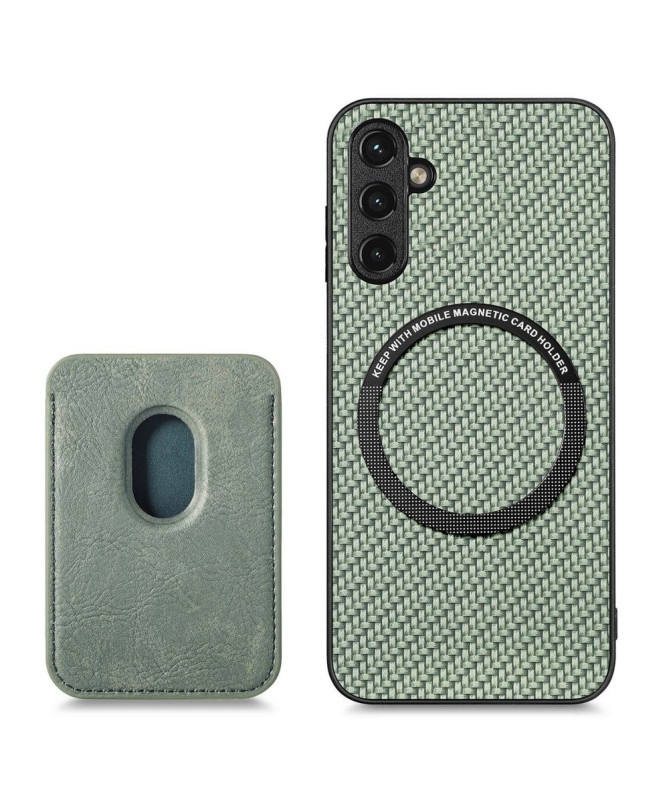 Coque Samsung Galaxy A54 5G Fibre de Carbone Porte-cartes détachable