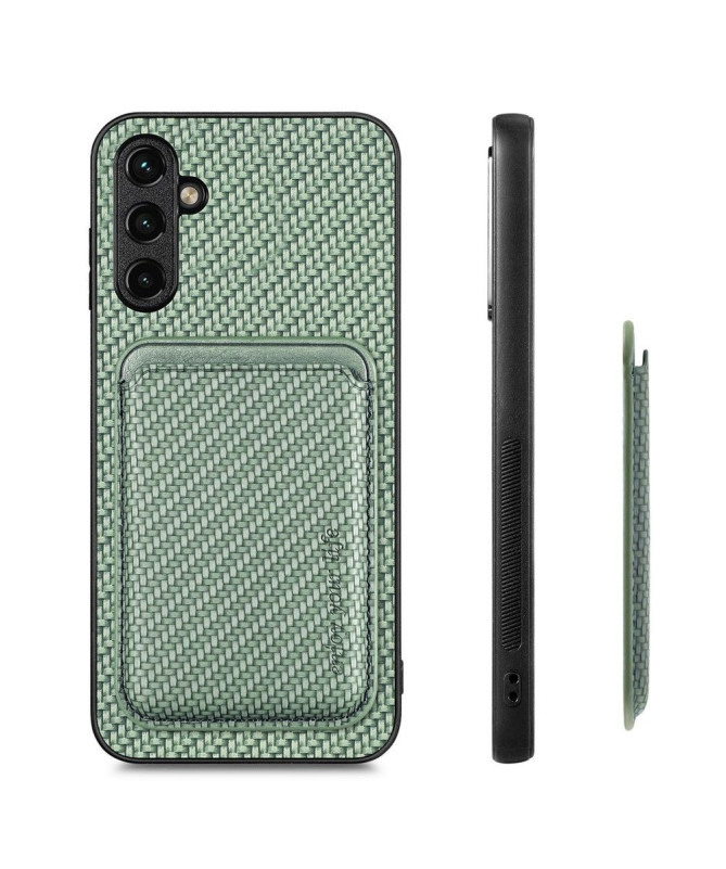Coque Samsung Galaxy A54 5G Fibre de Carbone Porte-cartes détachable
