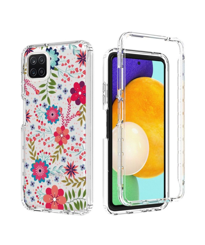 Coque Samsung Galaxy A22 5G Fleurs et Feuilles