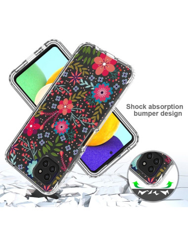 Coque Samsung Galaxy A22 5G Fleurs et Feuilles