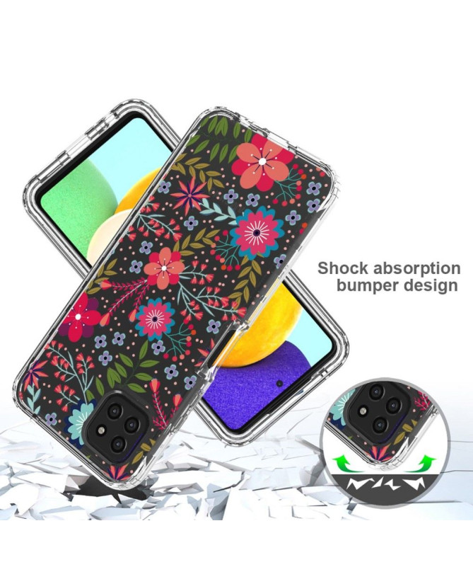 Coque Samsung Galaxy A22 5G Fleurs et Feuilles