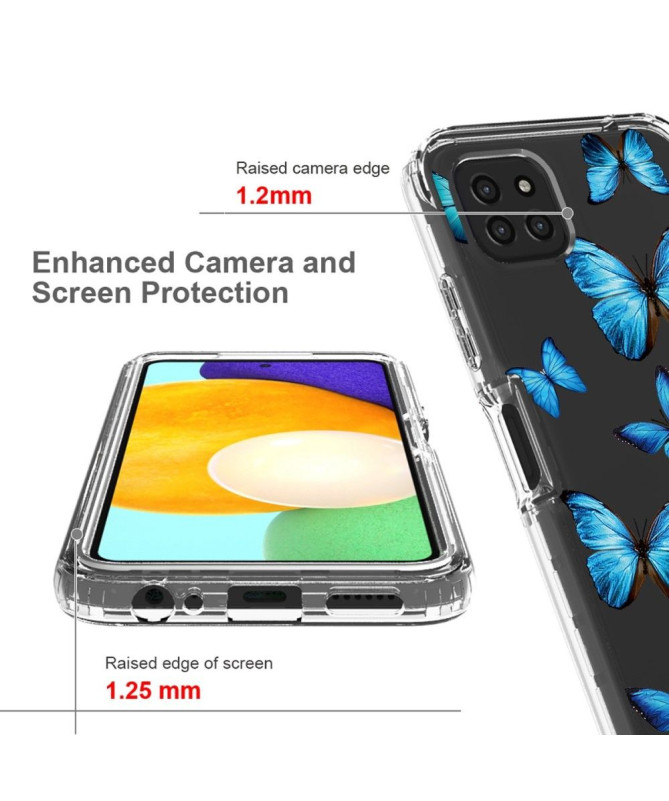 Coque Samsung Galaxy A22 5G Papillons Bleus