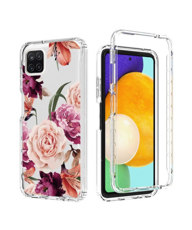 Coque Samsung Galaxy A22 5G Fleurs Violettes et Roses