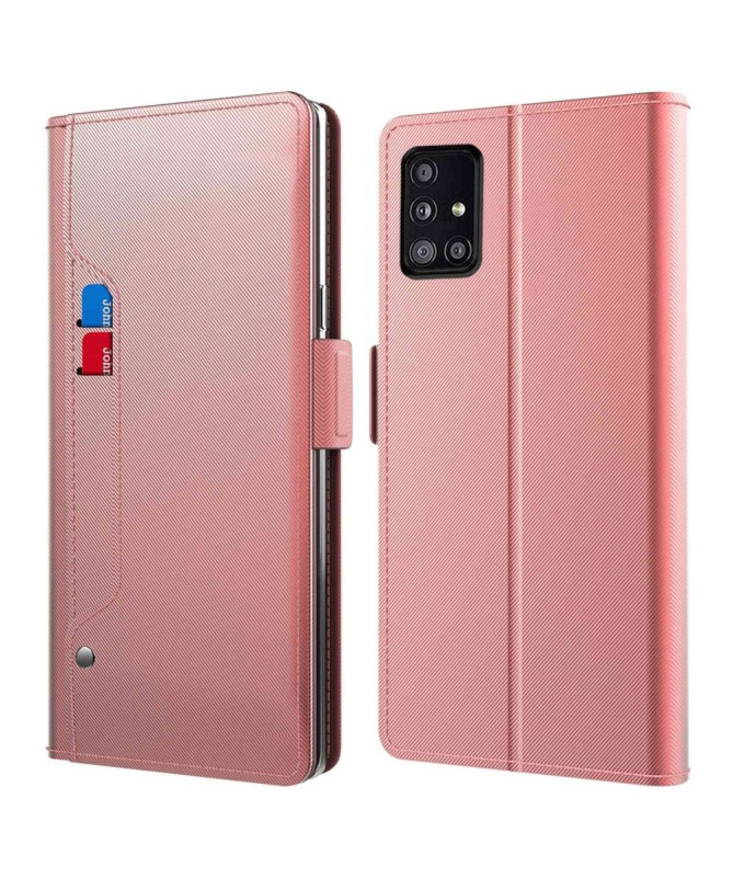 Housse Samsung Galaxy A51 5G premium porte cartes avec miroir