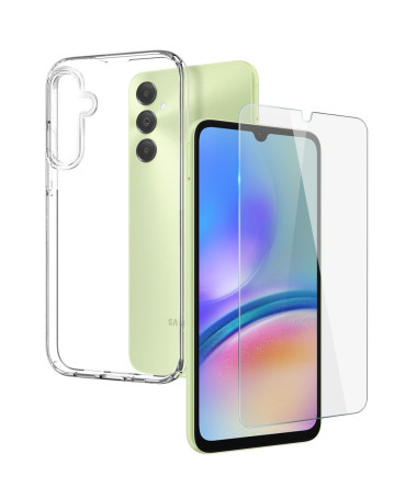 Samsung Galaxy A05s - Coque + protection d'écran en verre trempé