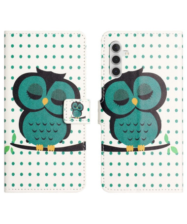 Housse Samsung Galaxy A05s hibou et motifs à pois