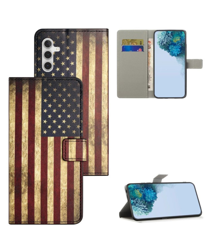 Housse Samsung Galaxy A05s Drapeau Américain Vintage