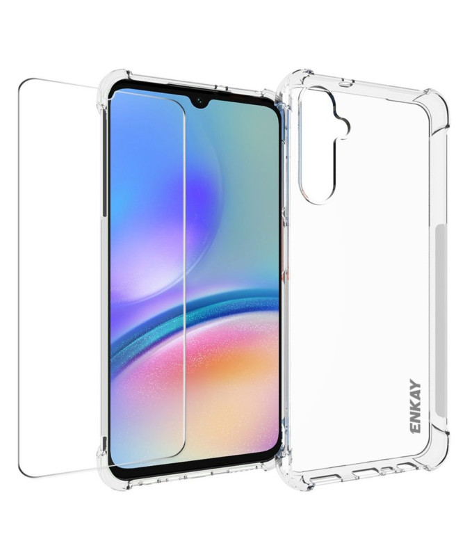 Samsung Galaxy A05s - Protection Complète ENKAY : Verre Trempé et Coque Transparente