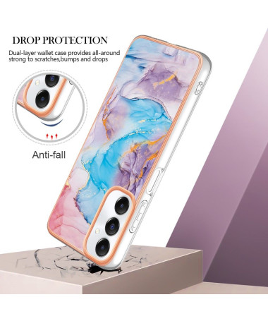 Coque Samsung Galaxy A05s marbre coloré bleu