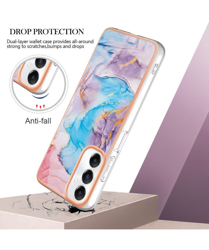 Coque Samsung Galaxy A05s marbre coloré bleu