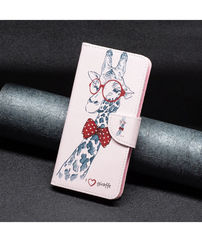 Housse Samsung Galaxy A05s Girafe avec lunettes