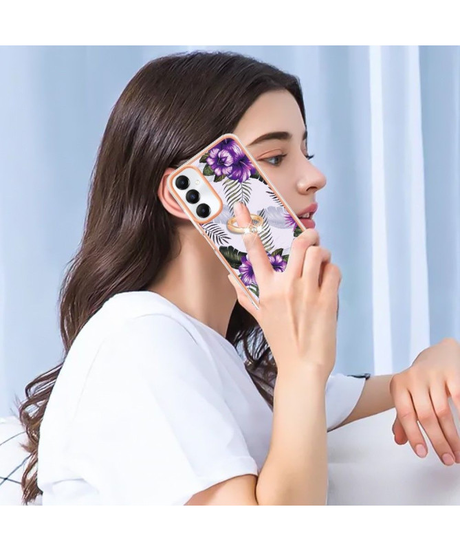 Coque Samsung Galaxy A05s Fleurs Exotiques avec anneau