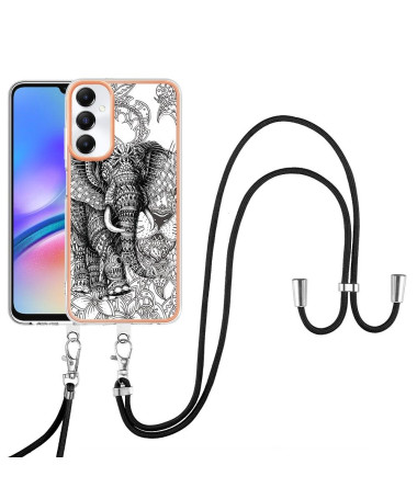 Coque Samsung Galaxy A05s Mandala Éléphant à cordon