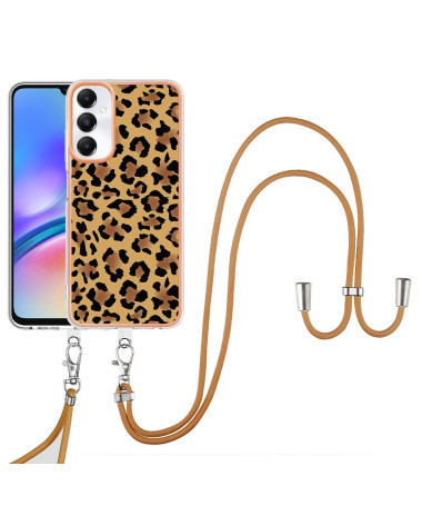 Coque Samsung Galaxy A05s Léopard à cordon