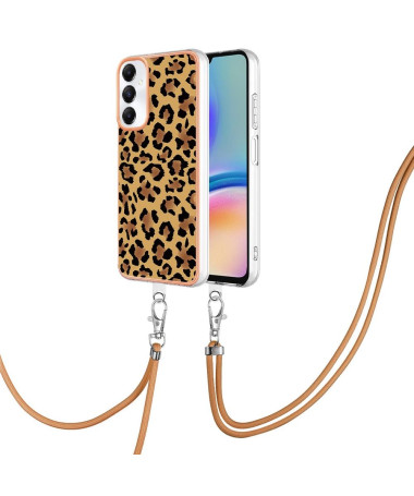 Coque Samsung Galaxy A05s Léopard à cordon