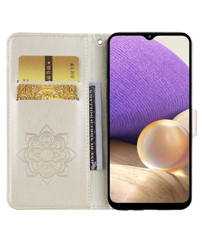 Housse Samsung Galaxy A05s Hibou et Fleur Gravé