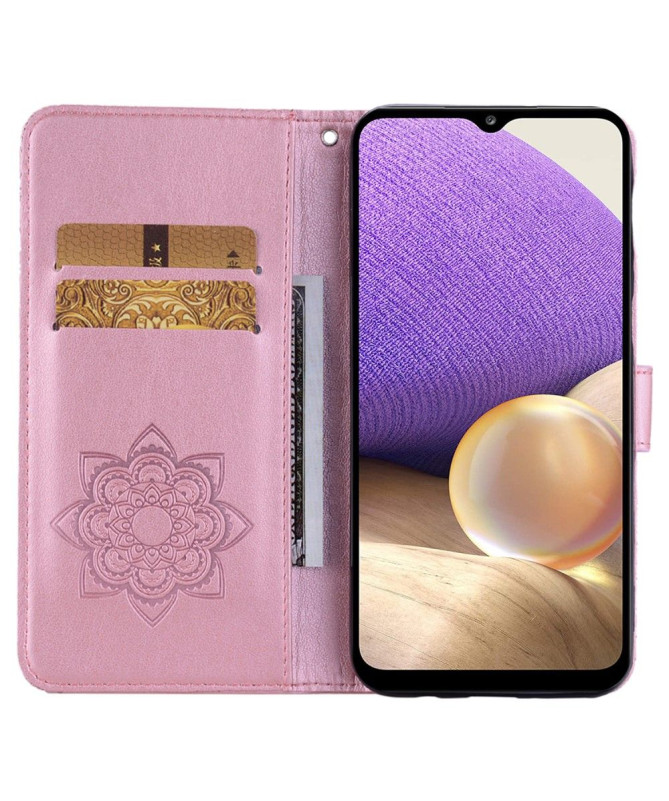 Housse Samsung Galaxy A05s Hibou et Fleur Gravé