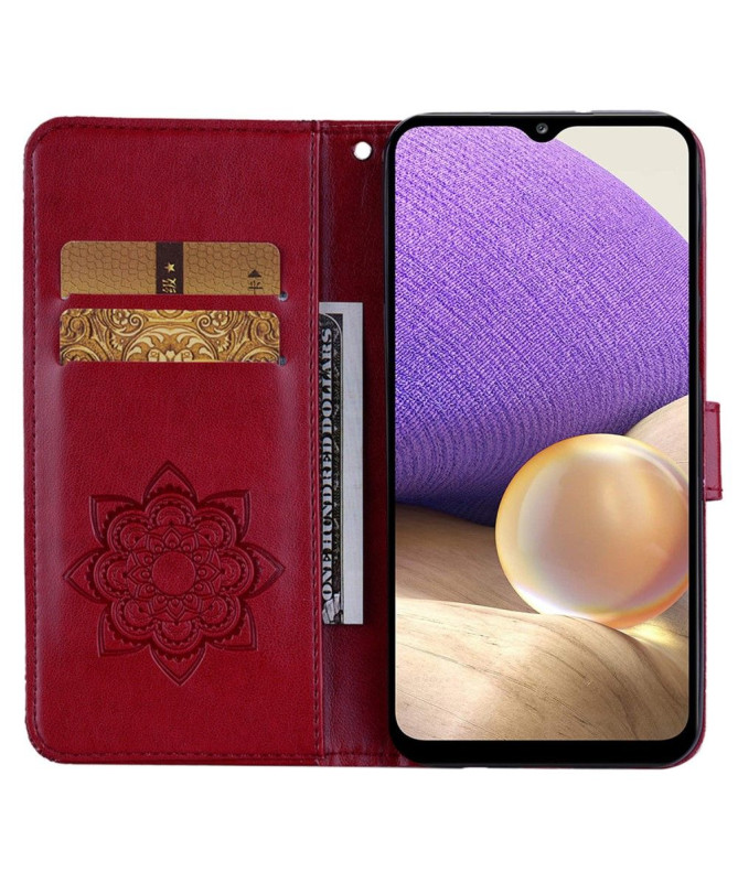 Housse Samsung Galaxy A05s Hibou et Fleur Gravé